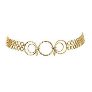 NEW LUV AJ WOMENS ECLIPSE CHOKER - GOLD
